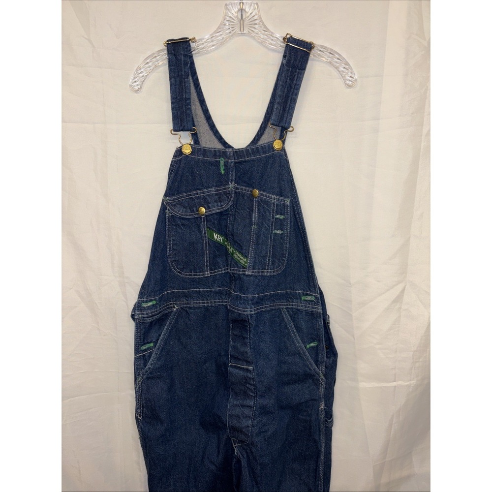 Vintage Key Imperial Overall Aristocrat Denim Bib Workwear Size 36x34 USA Made